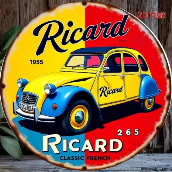 Image de 2CV Ricard plaque Vintage decorative
