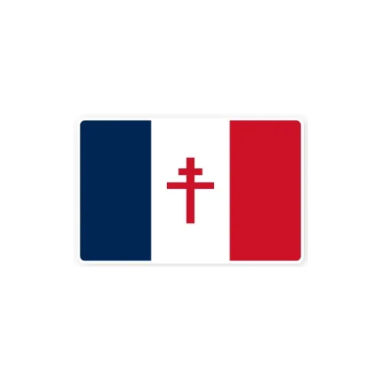 Image de Autocollant rectangle croix de Lorraine 7 cm