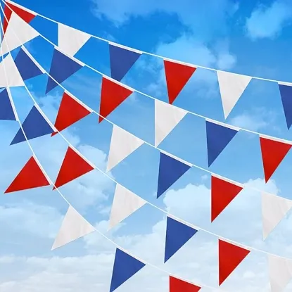 Image de Banderole tricolore pour celebration 14 juillet, fetes Nationales, commemoration, evenement sportif etc. 10 metre